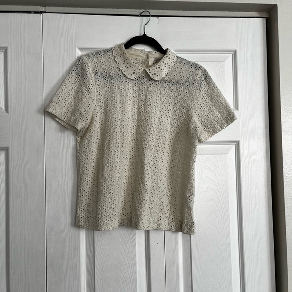 J. Crew Tops - J. Crew Ivory Eyelet Blouse